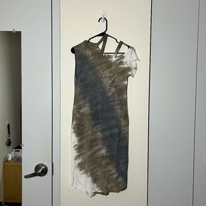 Mijo by Michelle Jonas Asymmetric Tie-Dye Cut Out Dress